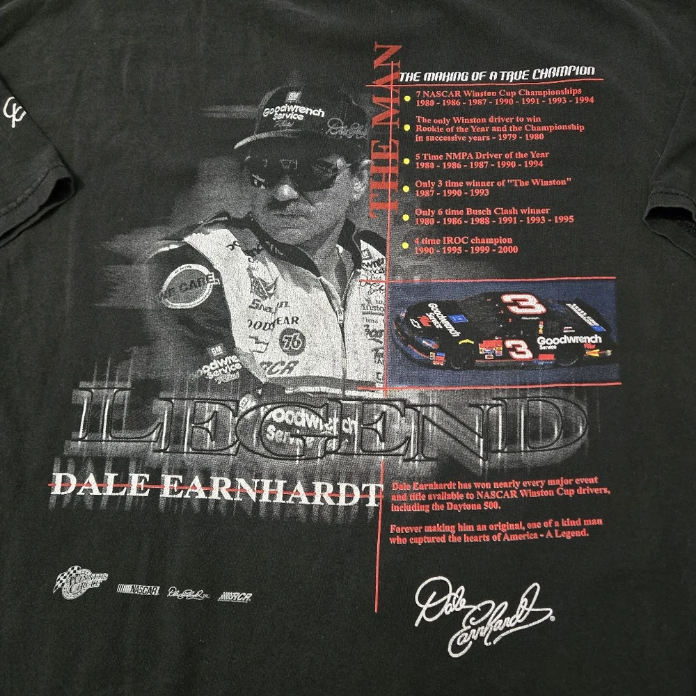 Vtg Dale Earnhardt T-shirt Men’s XXL NASCAR Legend Black Winners Circle Y2K - Picture 6 of 10